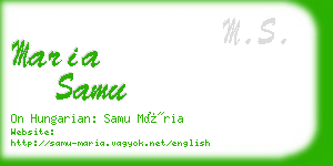 maria samu business card